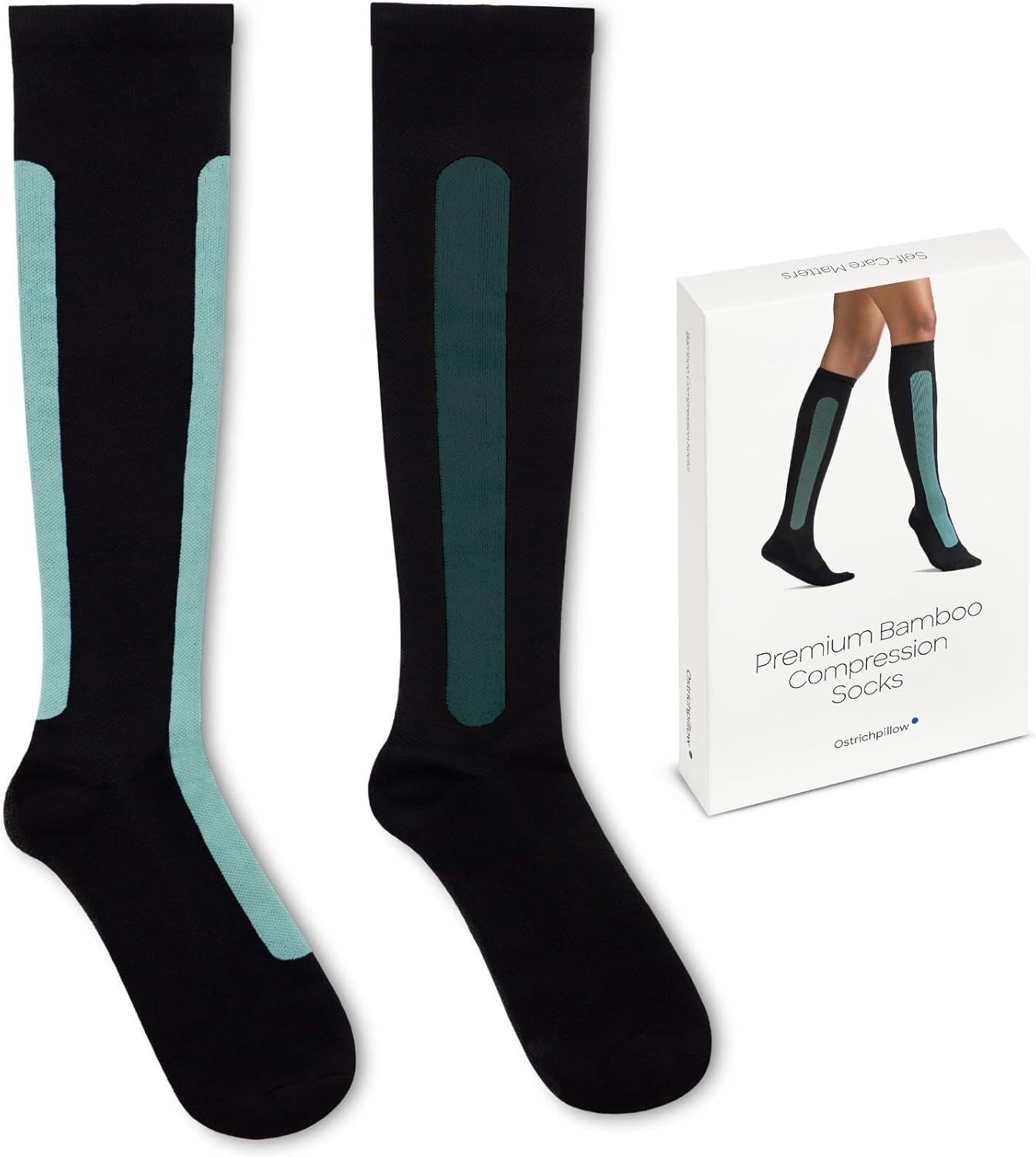 OSTRICH PILLOW Bamboo Compression Socks for Women & Men, for Travelling, Sports, Working, Knee high Circulation