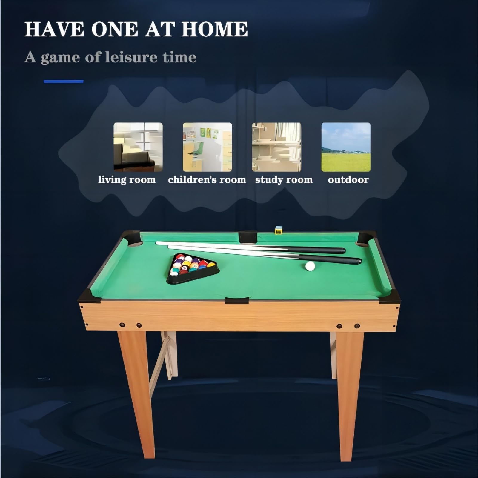Billiards Game - Tavolo da biliardo pieghevole con indicazioni e palline, cue per interni per sala giochi di famiglia | Tavolo in stile professionale, banco ricreativo domestico compatto per adulti e