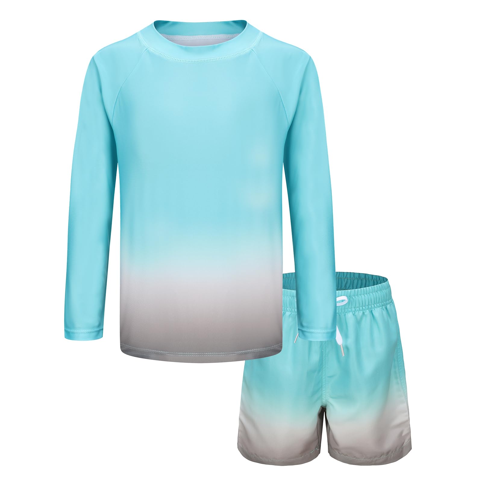 HowJoJo Kids Rash Guard Set Boys Long Sleeve Swim Trunks and Swim Shirt Sets Two Piece Swimsuits