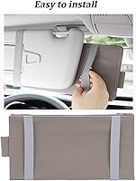 Vista 6 de Organizador de visera solar para automóvil, organizador de bolsillo para accesorios interiores de automóvil, soporte para registro y documentos