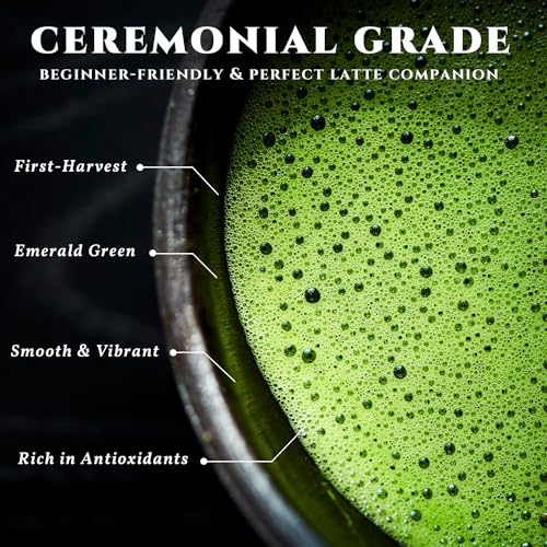 YMORD Ceremonial Grade Matcha Powder - Organic Matcha Green Tea Power - Premium Matcha Latte Powder - 100% Pure Matcha Ceremonial Grade - First Harvest - USDA Organic - Sugar Free - 100g / 3.53oz YMORD Ceremonial Grade Matcha Powder - Organic Matcha Green Tea Power - Premium Matcha Latte Powder - 100% Pure Matcha Ceremonial Grade - First Harvest - USDA Organic - Sugar Free - 100g / 3.53oz