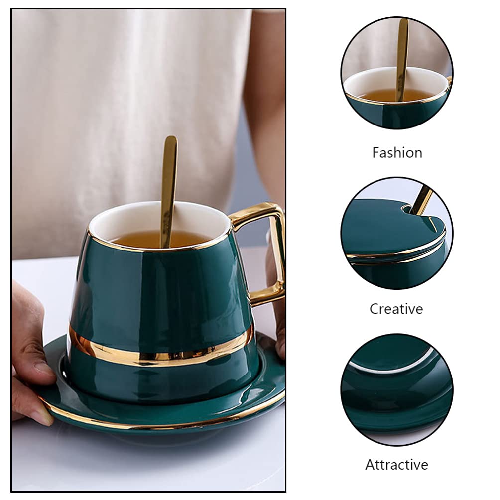 BESPORTBLE Keramik-kaffeebecher Mit Griff Untertasse Tassen Und Tabletts Für Kaffee Tee Fruchtsaft Und Andere Getränke Für Zuhause Buchhandlung Oder Restaurant