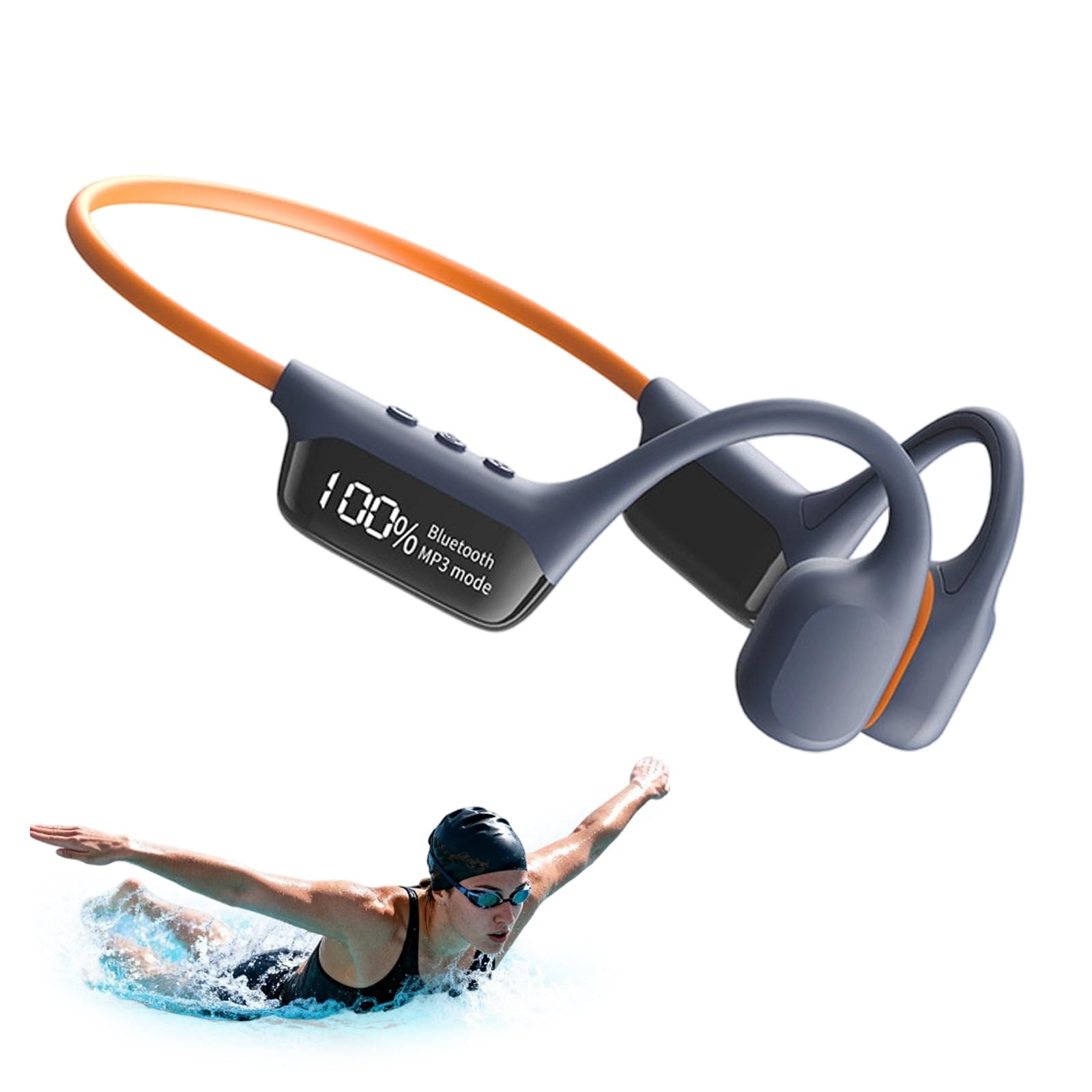 Genérico Beatosync Auriculares Natación, Auriculares Impermeables Beatosync para Natación, Auriculare De Conducción ósea Premium, Auriculare Inalámbricos Bluetooth para Correr Y Nadar (Blue)