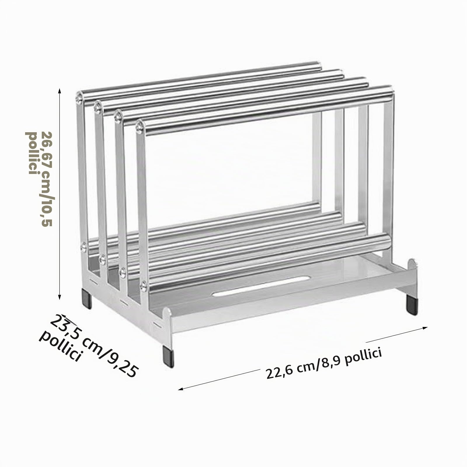 Supporto per pale per pizza, supporto per pale per pizza per cucina domestica, scaffale da tavolo, 4 scomparti, robusto e resistente, supporto per