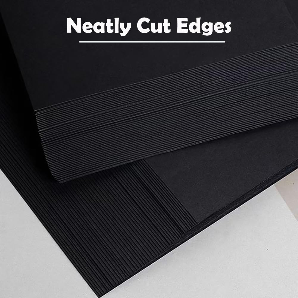 DIY Handgefertigte Origami Black Cardstock - Mehrzweckpapier Zum Druck, Handwerk Und Büro | Hintergrundpapier Für Cover, Karten, Kunstprojekte,A3-300GSM,4 Pack (20 Blätter/Pack)