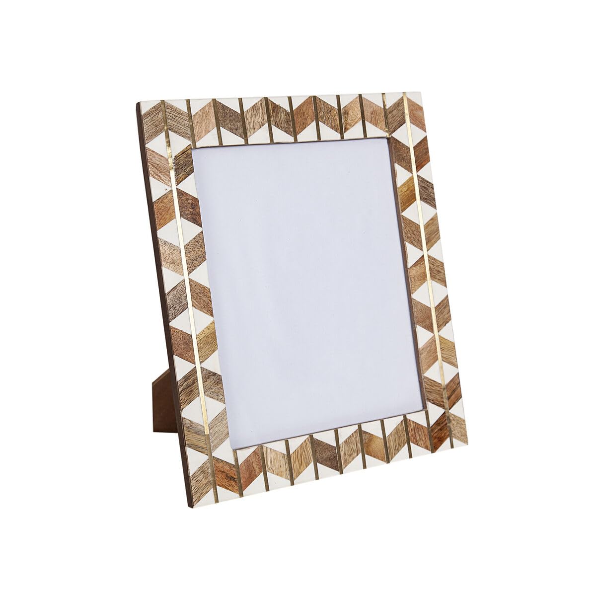 Cadre photo marron beige en bois résine 20x25 au design contemporain épuré