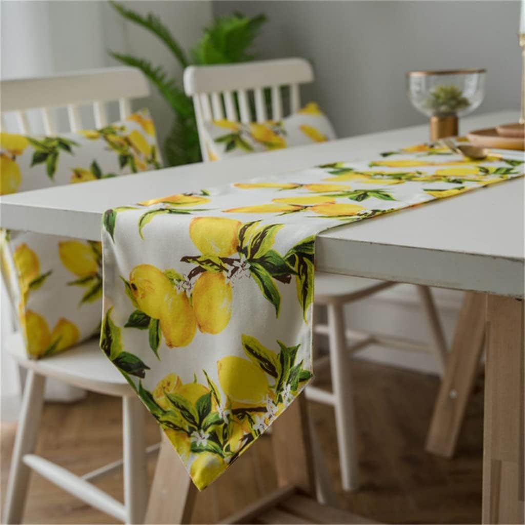 Lemons Table Runner and Mats Decor Table Runner for Party Cotton(30x200cm)