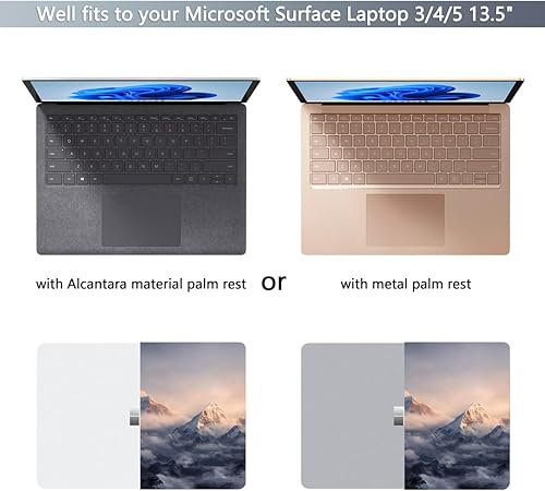 Miniatura 8 de Batianda Funda para portátil Microsoft Surface de 135 pulgadas con reposamanos de metal modelo 1951 carcasa rígida protectora de plástico