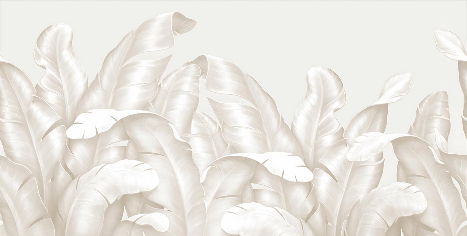 Papier peint panoramique feuilles tropicales Lumalea 634x320 cm pour salon