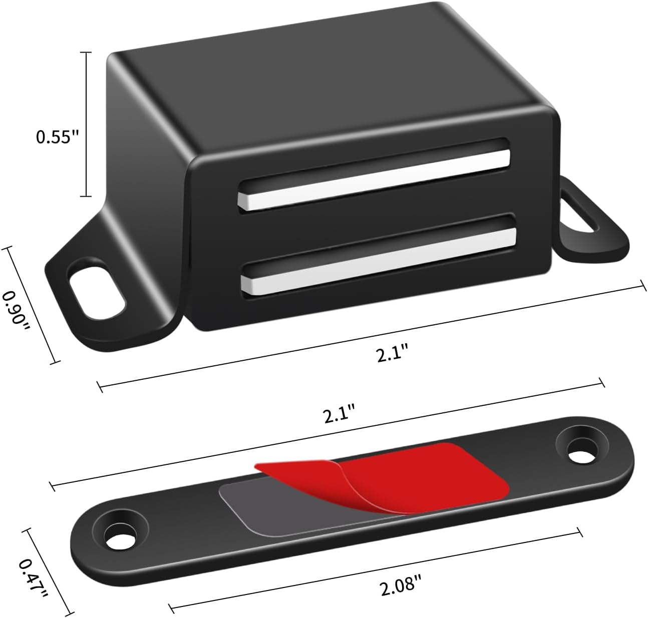Cabinet Magnets 12 Pack Black Door Magnets with Strong Magnetic for Kitchen Cupboard Wardrobe Closet Cabinet Door Drawer Latch