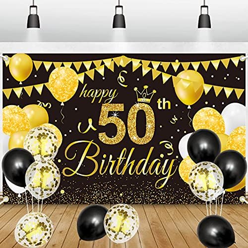 GRESATEK 13th Birthday Banner, Happy 13th Birthday Decorations Banner for Girls Boys Birthday Party Decoration Anniversary Photo Booth Sign Poster Background