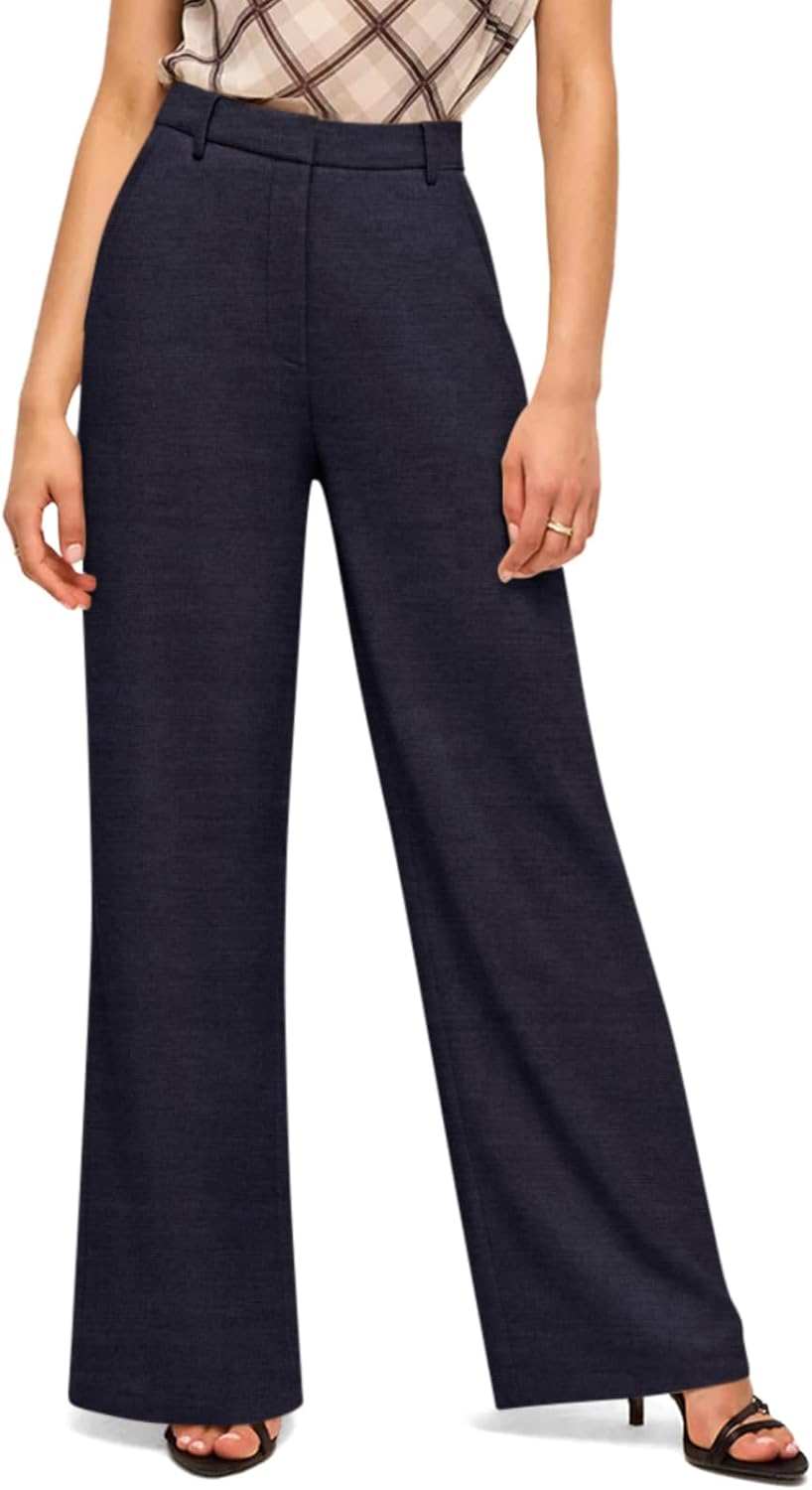 NIMIN Wide Leg Dress Pants for Women High Waisted Work Trousers Business Casual Palazzo Slacks 2025 with Pockets - Image 2