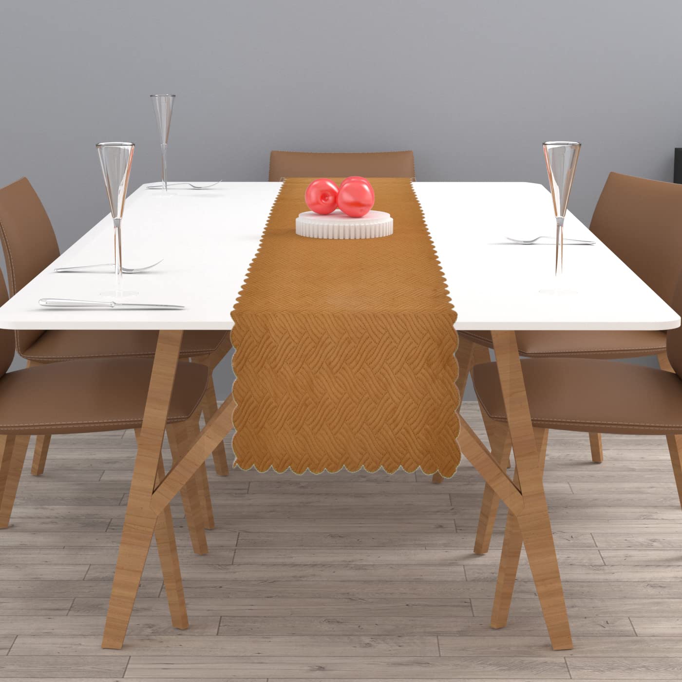 Buy TIB The Intellect Bazaar Velvet Quilted Table Runner Heat Resistant