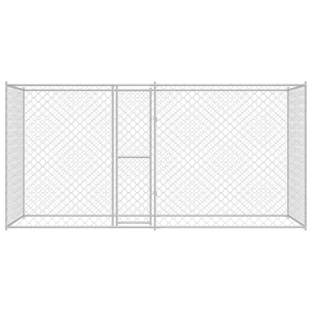 Gabbia per cani in acciaio zincato, 400 x 200 x 200 cm, resistente alle intemperie, per esterni, a prova di esplosione, con porta richiudibile per esterni sicuri, recinzione a griglia