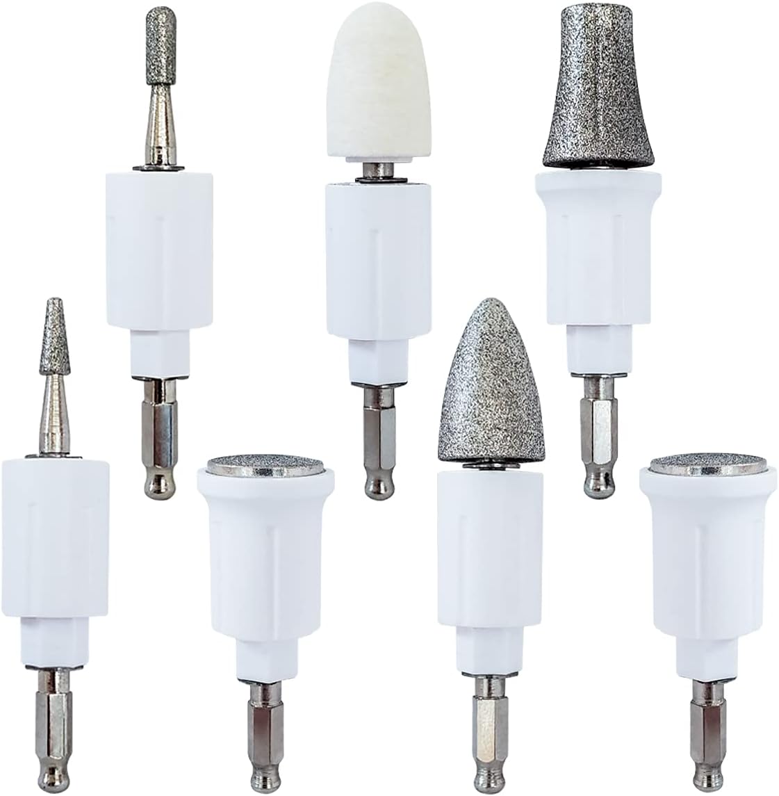 Nail Drill Attachments for Care me Electric Nail Drill Set - 7 Grinding Bits for Filing, Shaping, Trimming, Polishing Fingernails and Toenails, Removing Cuticles, Calluses & Corns
