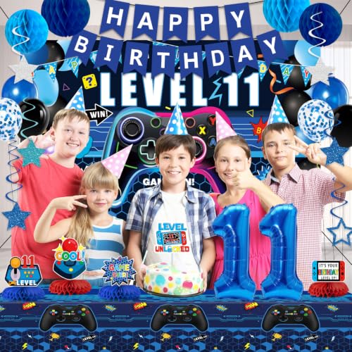 Video Game 11th Birthday Decorations Boys, Blue Level 11 Party Decor Kits by Juesly - Used condition - Image 4