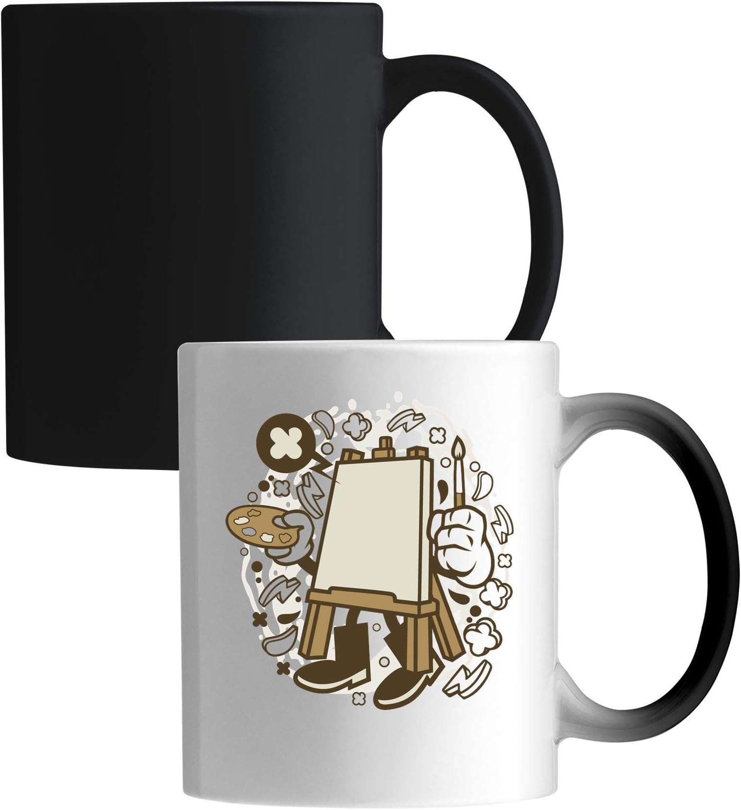 Easel Painter Board Art Cartoon Graphic Ceramic Magic Mug
