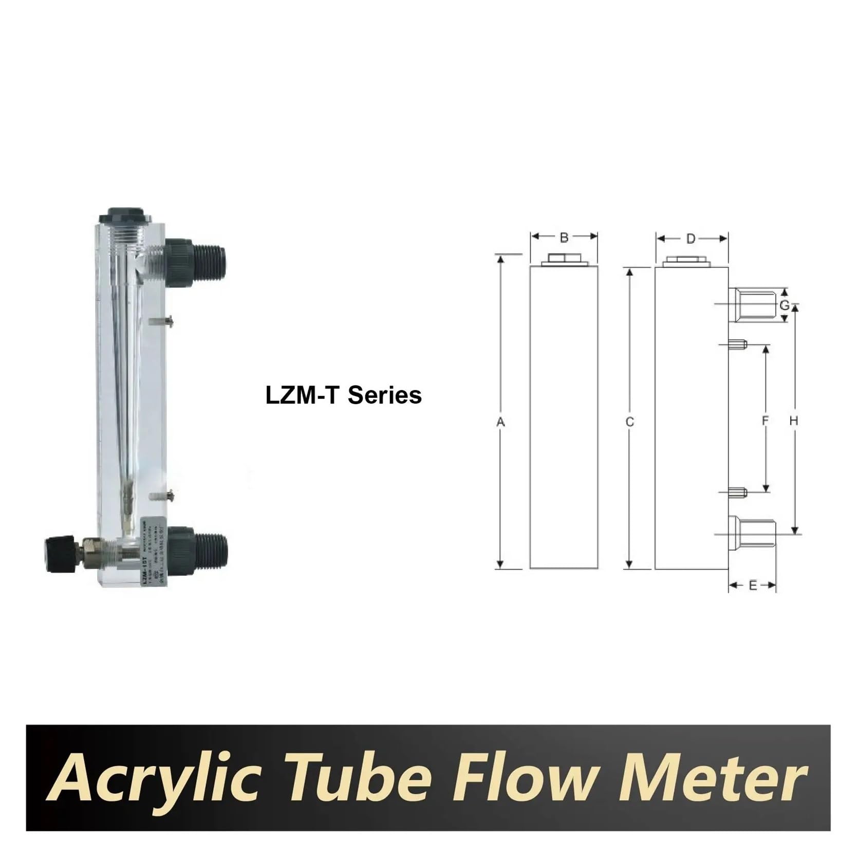 Caudalímetro Medidor de Flujo rotámetro LZM-20T for Aire, Agua, líquido, Tipo Panel, Uso Industrial(16-80Nm3-h)