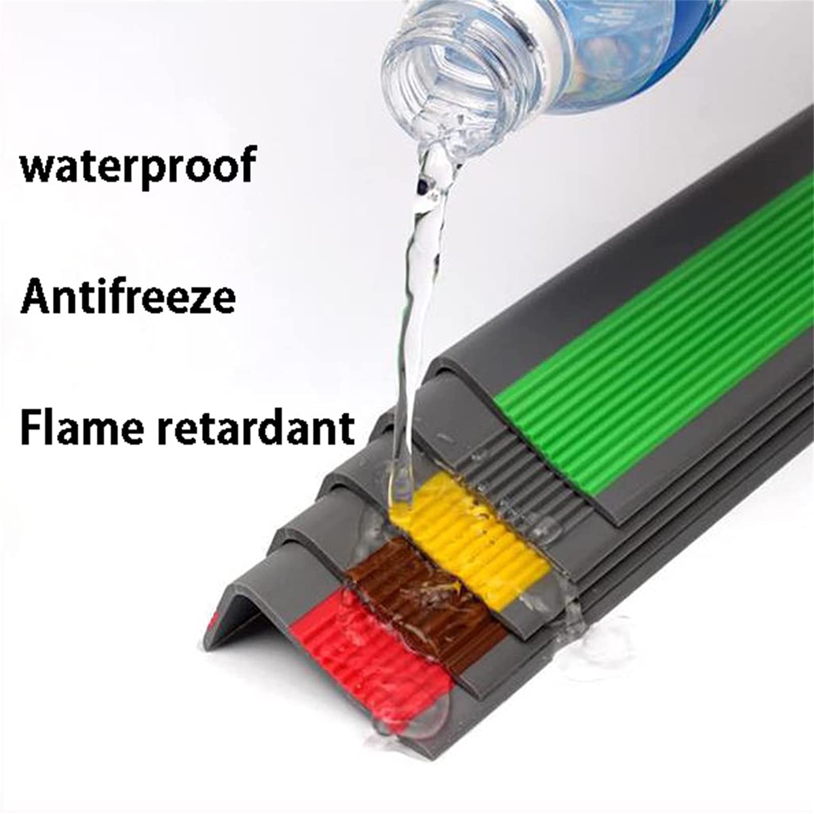 Tira Antideslizante Para Escaleras, Moldura De Borde De Nariz, Cinta Antideslizante De Mejor Agarre, Caucho De Vinilo Para Interiores Y Exteriores, Adhesivo De Alta Tracción Para Escalones(Green,L-5M)