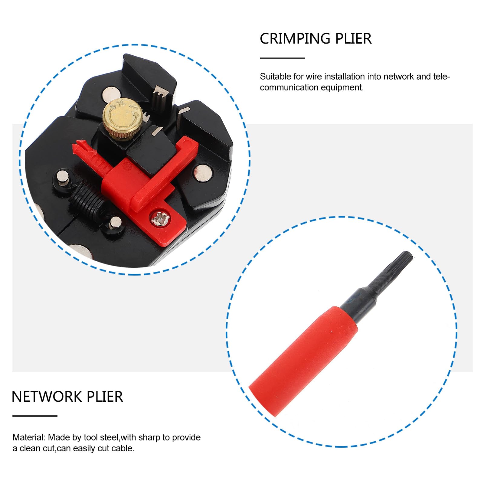 Ipetboom Kit de Alicates Pelacables y Destornilladores para Electricistas Mango Ergonómico y Acero de Aleación, Herramienta Manual Cómoda para Trabajo Profesional Color Aleatorio