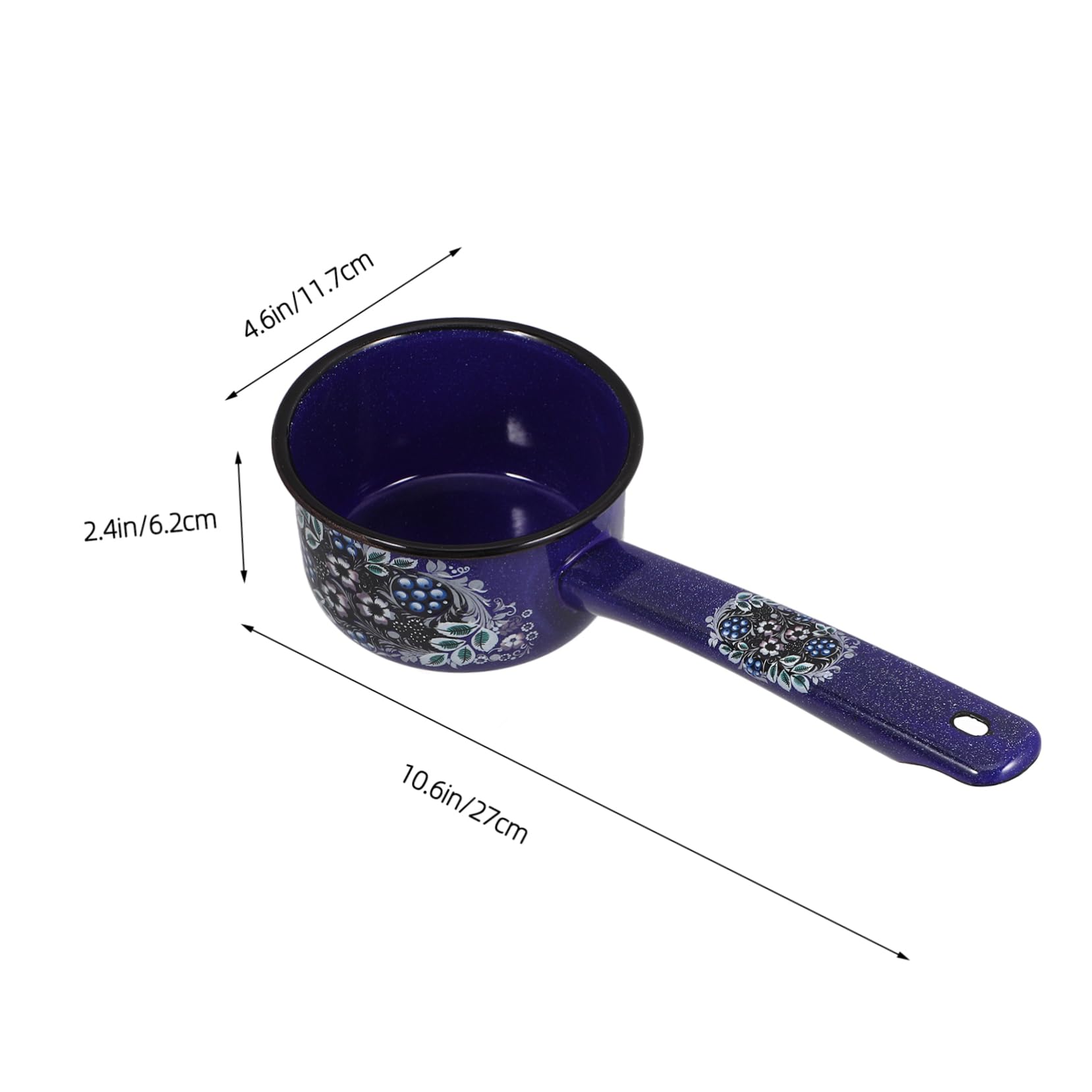 Vintage Emaille Wasserkelle 1 Stück Blau für Küche und Garten | Multifunktionskelle, für Wasser und Gemüse, Bequem zu Halten, Klassischer Stil mit Einzigartigem Design