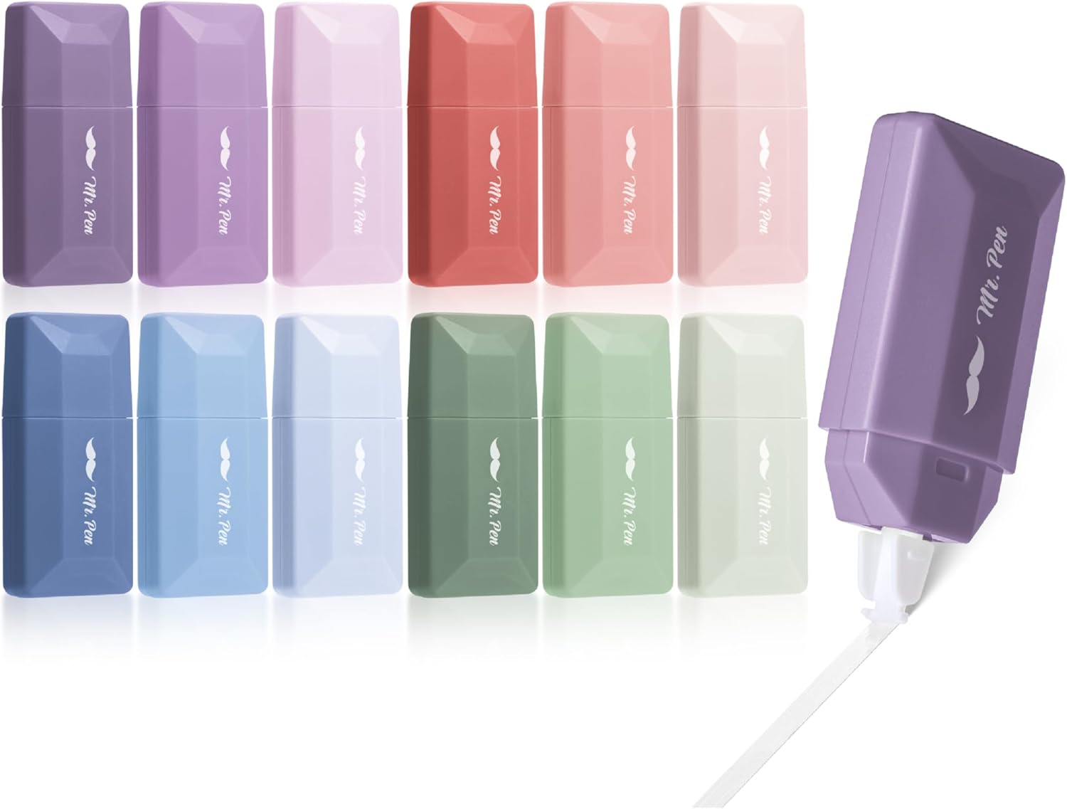 Mr. Pen- Correction Tape Bulk, 0.2" x 236", 12pcs, Pastel Colors, Cute Correction Tape
