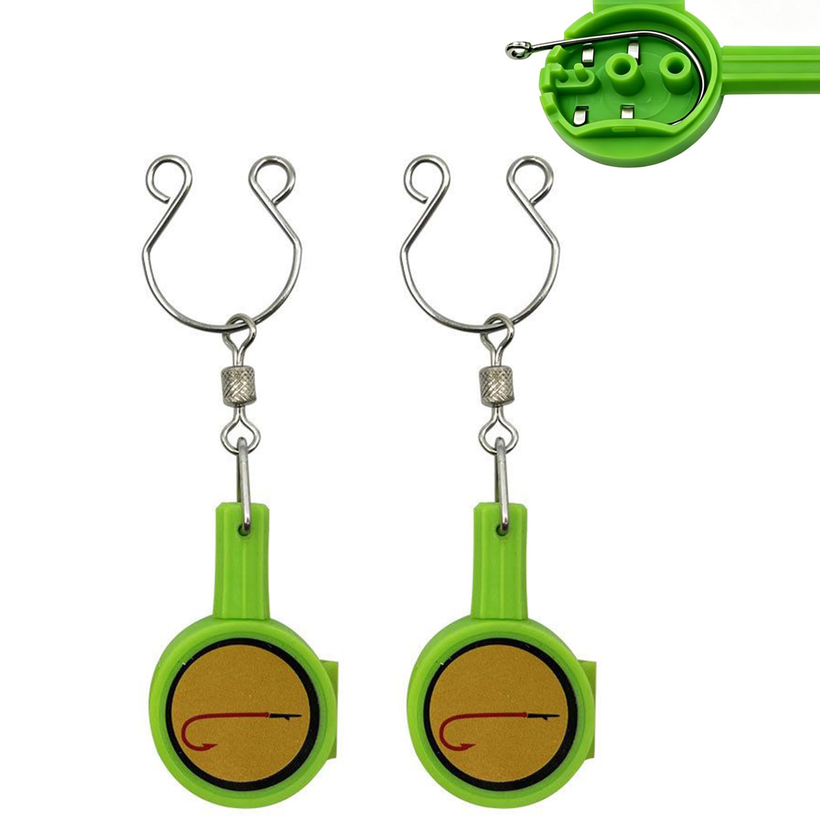 Fishing Knot Tying Tool, Beginner-Friendly Fishing Accessories, Fishing Gear and Equipment for Knot Tying, Green Plastic with Stainless Steel Construction, Two-Piece Set Measuring 8.8cm by 2.5cm-picture-29
