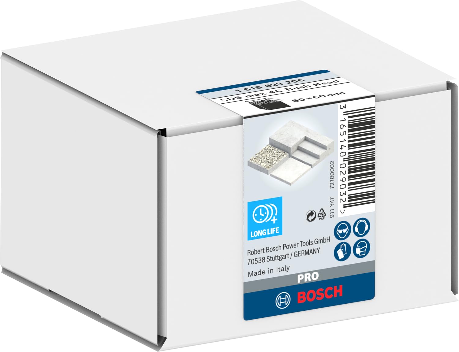 Bosch 1x PRO SDS max-4C Bush Head (do Beton, Ø mm, Professional Akcesoria Wiertło do młota, Młot wyburzeniowy)