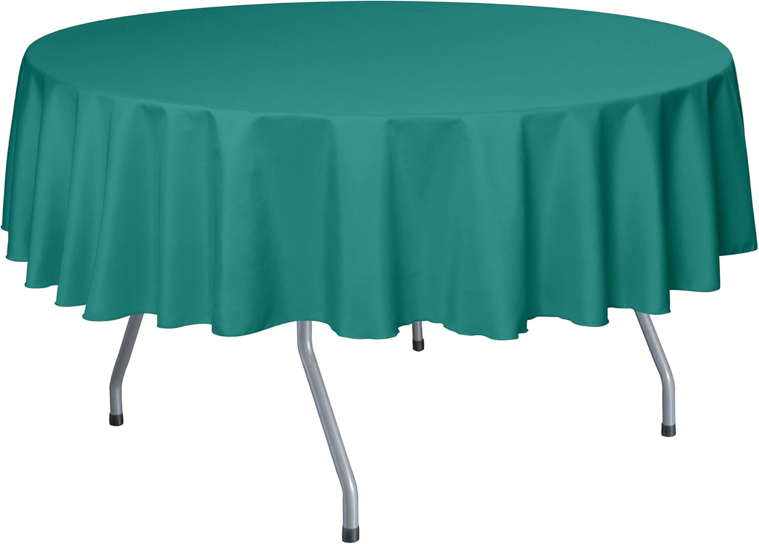 Ultimate Textile -5 Pack- 60-Inch Round Polyester Linen Tablecloth - Fits Tables Smaller Than 60-Inches in Diameter, Periwinkle Blue