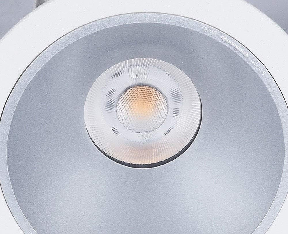 12W Silver COB LED Recessed Spotlight Waterproof and Anti-Fog LED Recessed Downlight for Bathroom Kitchen 85-95mm Mounting Aperture Recessed Ceiling Light High Brightness (Color : 4000k)