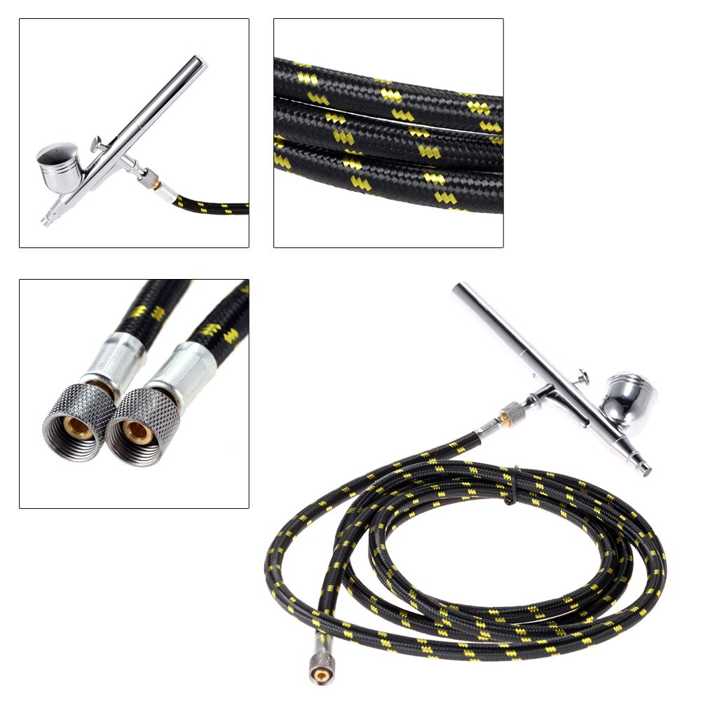 Saluaqui Airbrush Hose, 10 Foot Braided Rubber Hose with Standard 1/8 Size Fittings on Both, for Most Airbrush Kit - Image 2