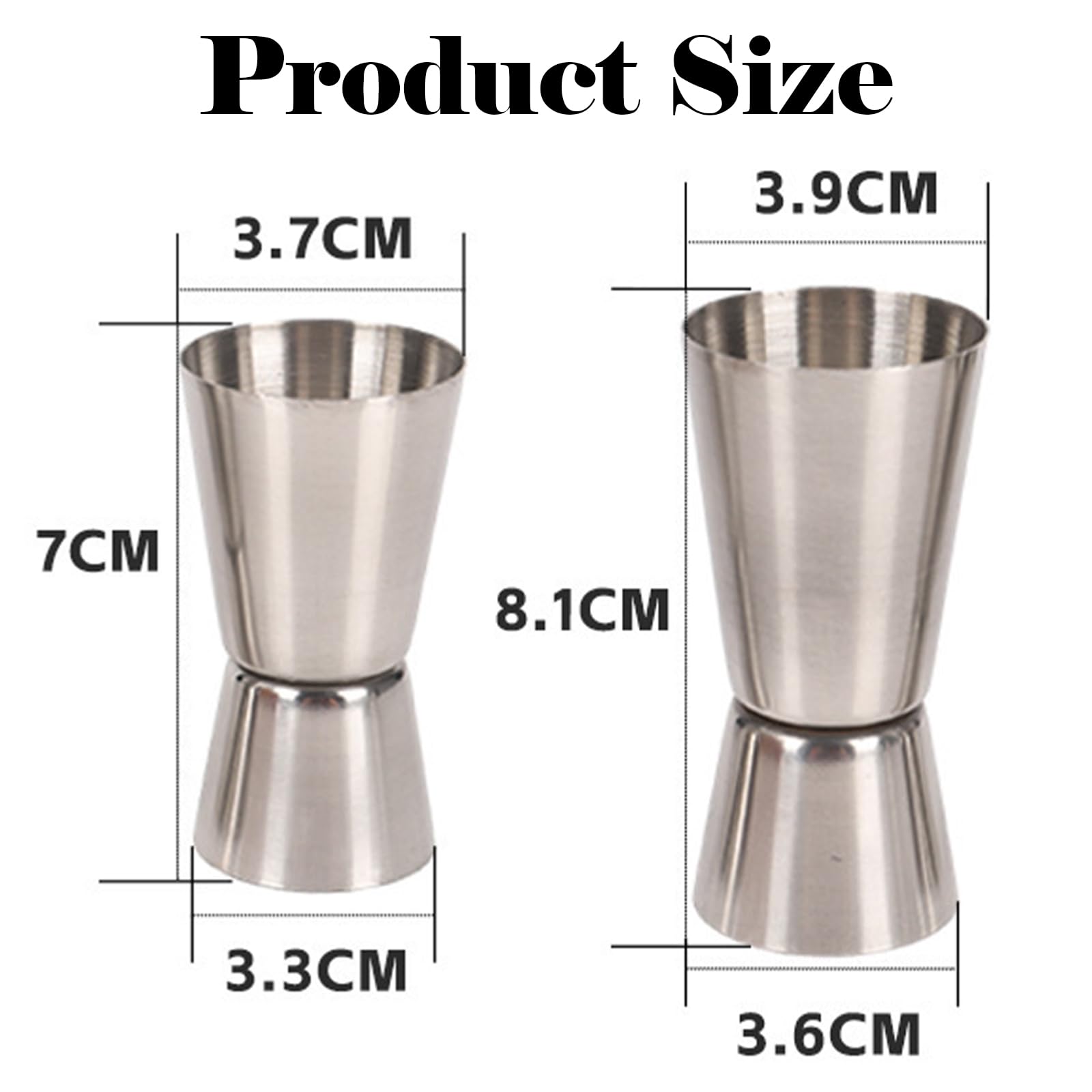 Spirit Measure, 2 Pcs Stainless Shot Measures for Spirits 15/30ml & 25/50ml Shot Measure - Image 2