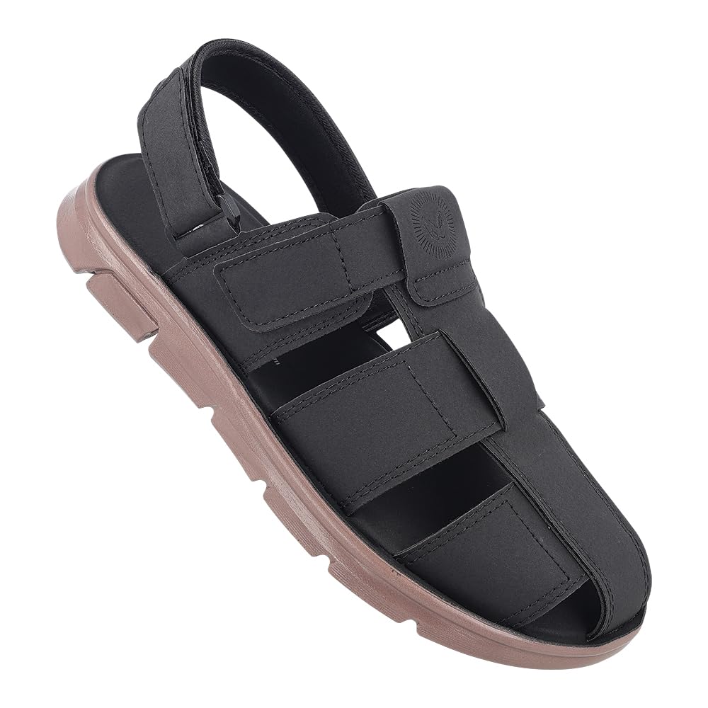 WALKAROO PLUS Mens Sandals|Soft Cushion with Adjustable Back Strap|WE1714 - Black (B0D6MTT5LH) Amazon Price History, Amazon Price Tracker