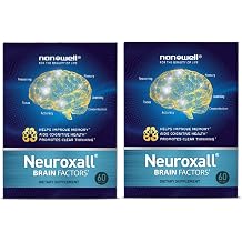 NANOWELL Neuroxall Brain Health Supplement for Enhanced Cognitive Function and Mental Clarity, Astaxanthin, Ginkgo Biloba Extract, Antioxidant - 60 Softgels X 2 Boxes for 2 Months 120 Count