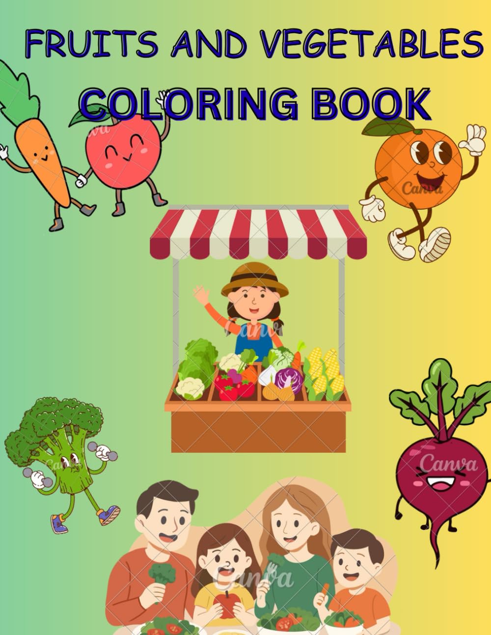 FRUITS AND VEGETABLES COLORING BOOK