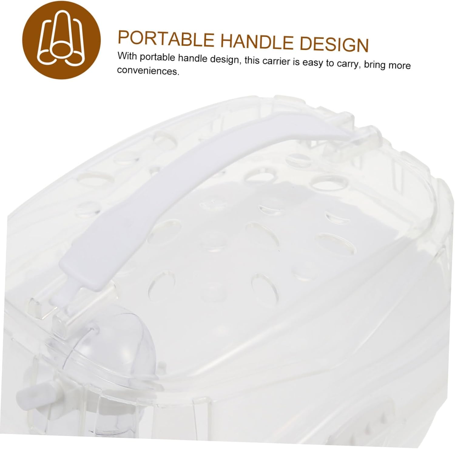 Portable Hamster Cage and Travel Carrier with White Frame, Lightweight Small Pet Travel Case for Hamsters and Chinchillas, Outdoor Small Animal Carrying Box