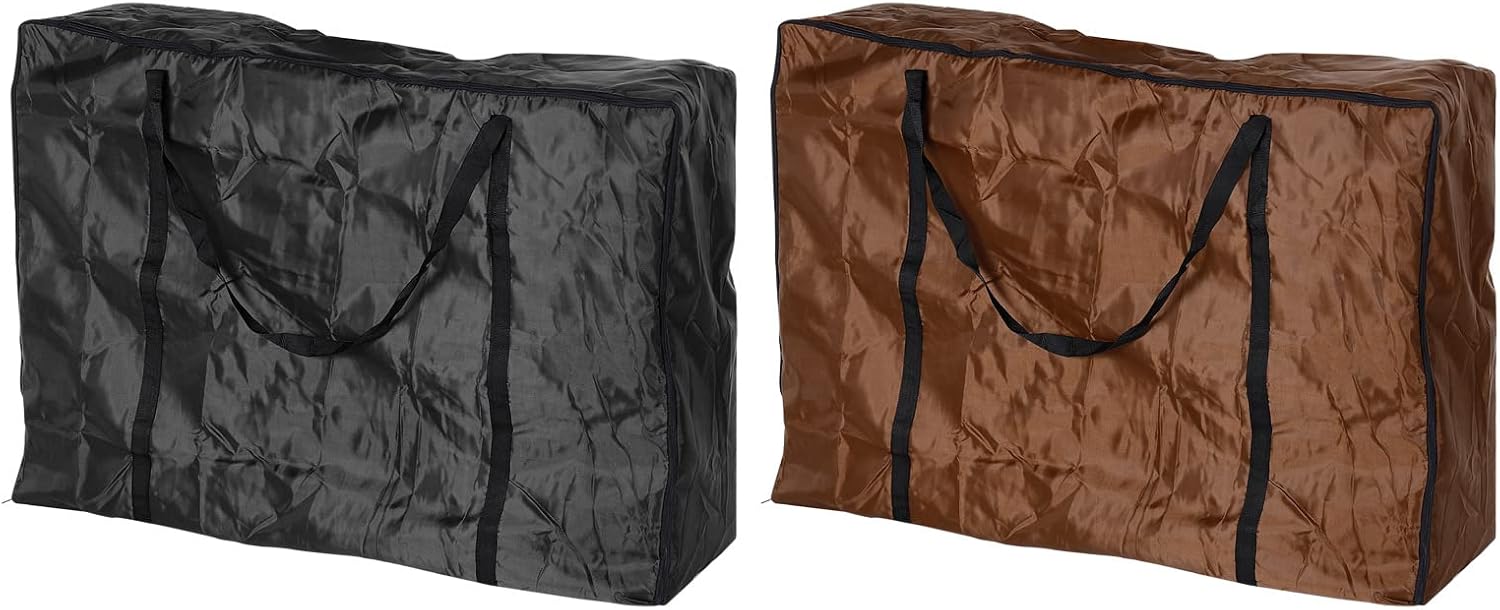 PATIKIL Chair Storage Bag, 2 Pack Waterproof Folding Lounge Chair Cover Carrying Case for Outdoor Camping Chair Beach Chaise Zero Gravity Chair, Brown Black Brown, Black