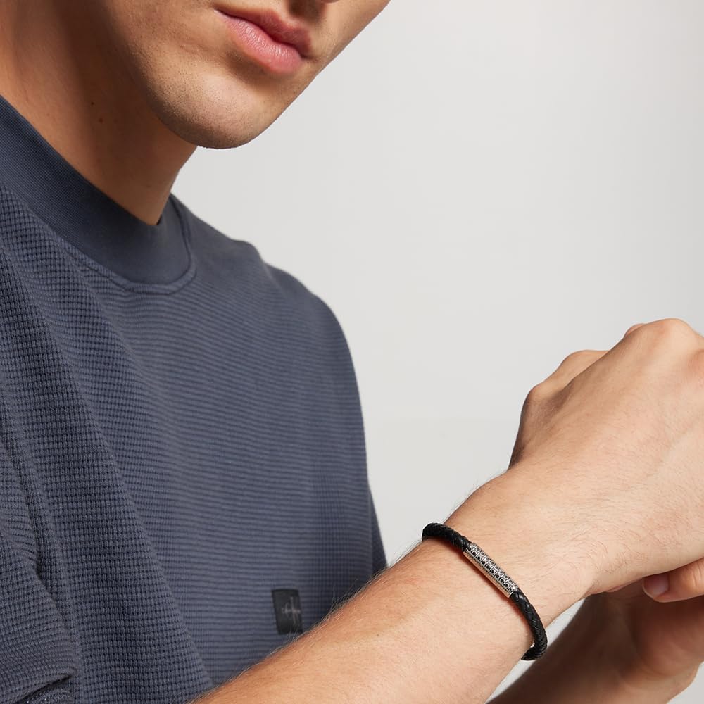 Calvin Klein Plecione skórzane bransoletki dla męskiej kolekcji WRAPPED & BRAIDED, Jeden rozmiar, Skóra, Bez kamieni szlachetnych