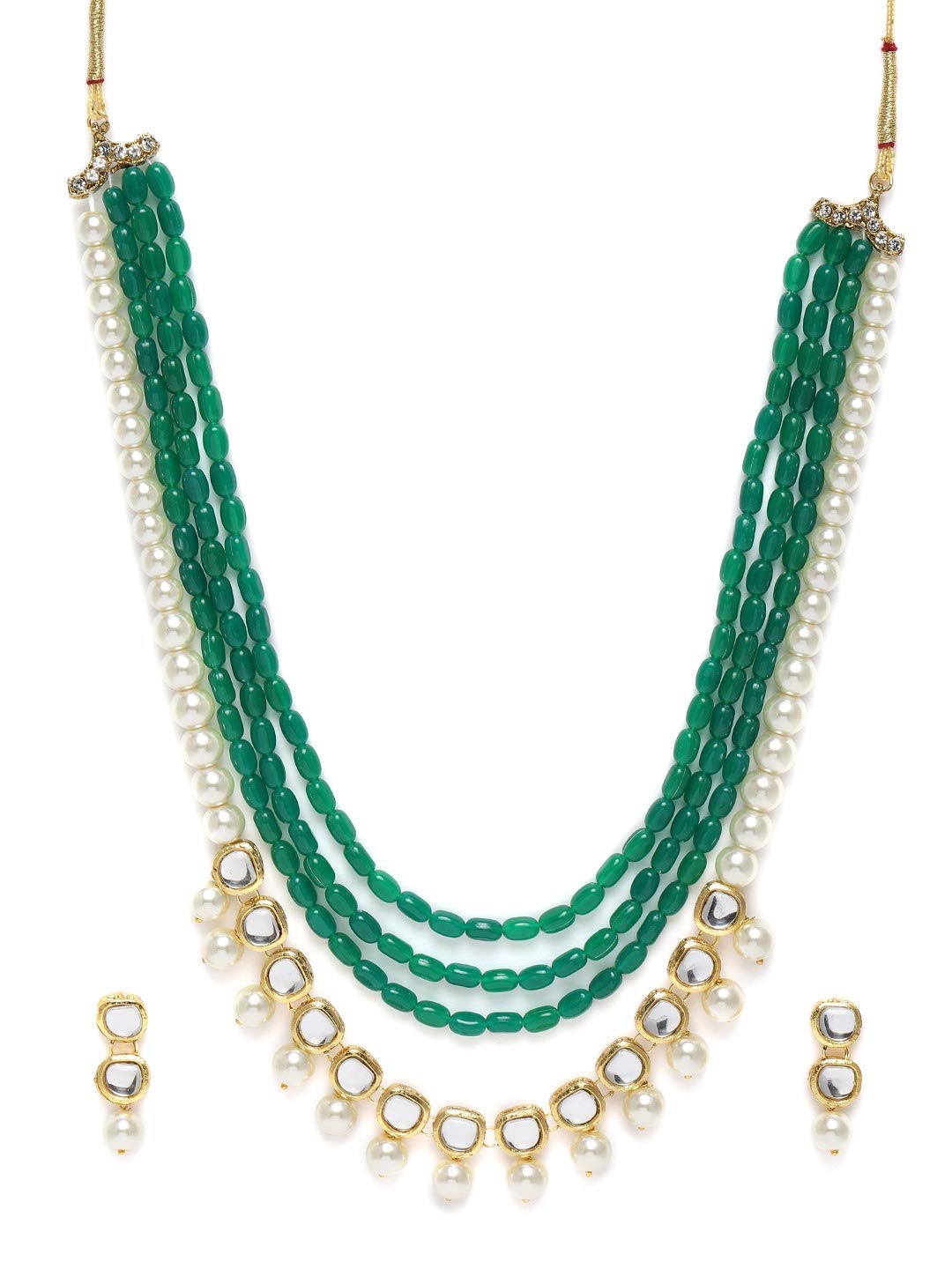 See full amazon price history chart for ZAVERI PEARLS Green Beads Long Layered Kundan Necklace & Earring Set For Women-ZPFK9809 ZAVERI PEARLS Green Beads Long Layered Kundan Necklace & Earring Set For Women-ZPFK9809 (B08Q77YYV9) Amazon Price History, Amazon Price Tracker