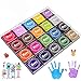 Wokkol Inchiostro Timbri, Timbri Bambini Tampone per Timbri per Bambini Inchiostro per Timbri Cuscinetto Inchiostro Solubile nell’Acqua Inkpad per Pittura, DIY, Uso in Ufficio o Casa (20 Colori)