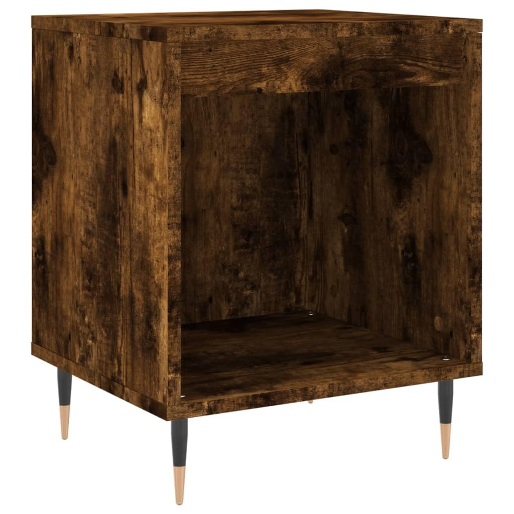 Stoliki nocne 2 szt. Dąb wędzony 40 x 35 x 50 cm materiał drewnopochodny z szufladą, stabilny mebel do telewizora z metalowymi nogami, dużo miejsca do przechowywania książek i dekoracji
