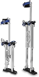 GCCSJ 18''-30'' Stilts for Adults Adjustable Heights Aluminum Work Stilts with Protective Knee Pads for Sheetrock Drop Ceiling Painting Painter or High Shrub Trimming