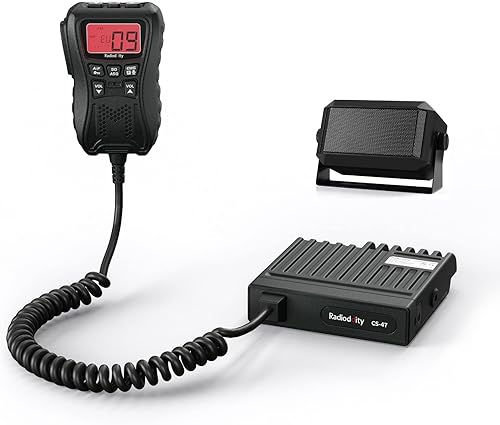Radioddity CS-47 Small CB Radio, AM/FM, 40-Channel, One Hander Microhone Built-in Speaker Noise Reduction, Large 7-Color Backlit LCD Display + 5W