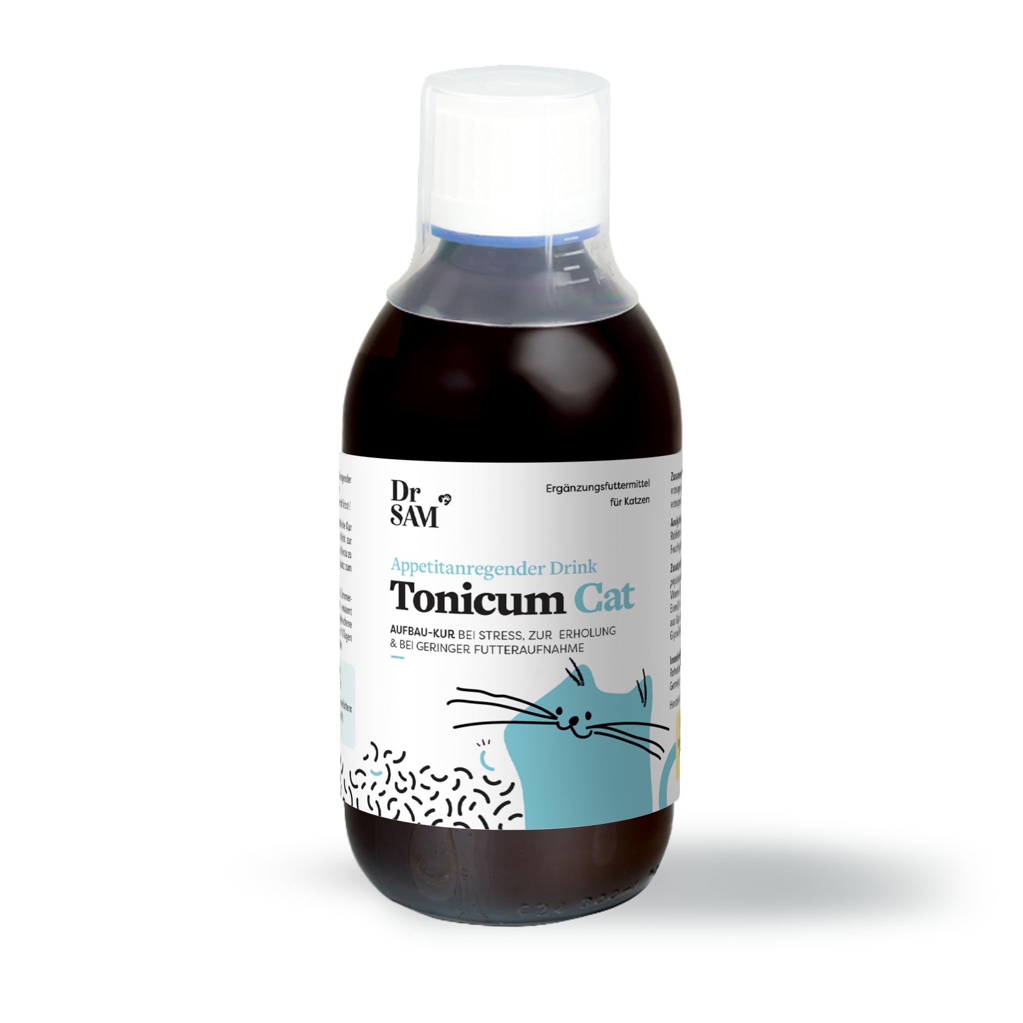Dr. SAM Tonicum Cat Astronautenkost – flüssige Aufbau-Kur bei Appetitlosigkeit, mit Vitaminen, Proteinen & Spurenelementen, unterstützt Katzen nach Krankheit, OP oder Magen-Darm-Beschwerden, 280ml