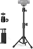 Vista 8 de InnoGear Soporte para cámara web con soporte para teléfono, soporte de brazo de cámara de escritorio, cuello de cisne para Logitech Webcam BRIO 4K