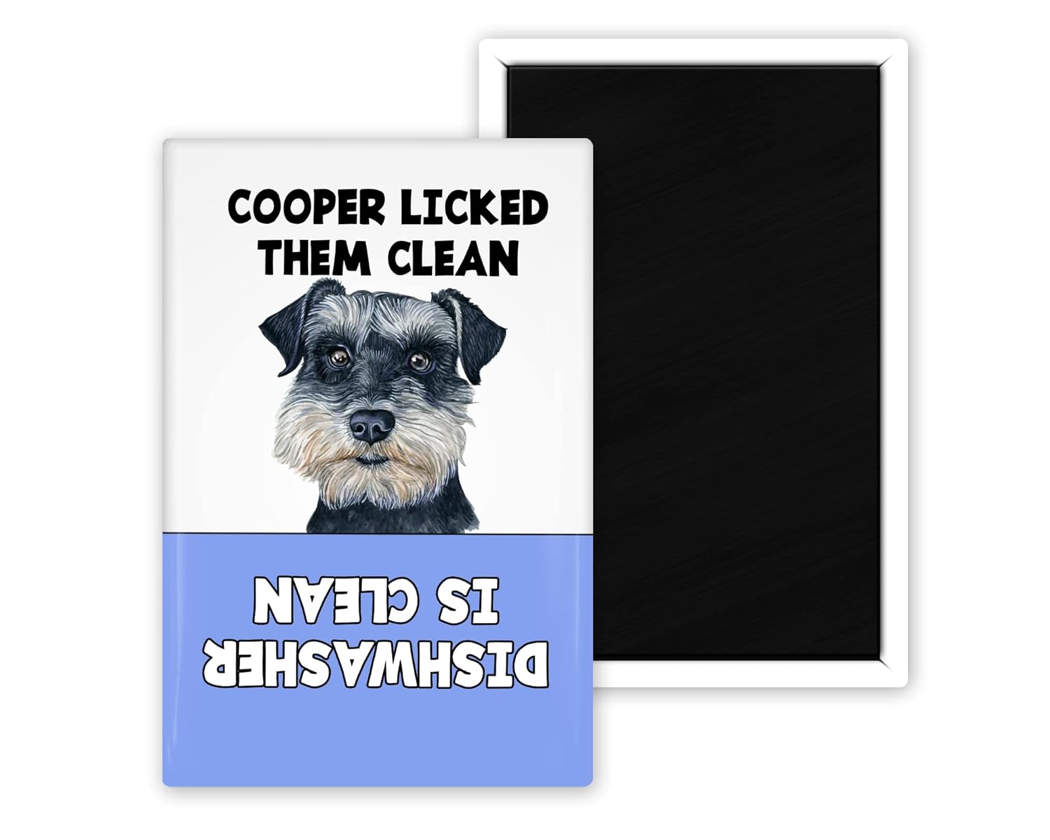 Watercolor Schnauzer Personalized Dishes Clean Dog Licked