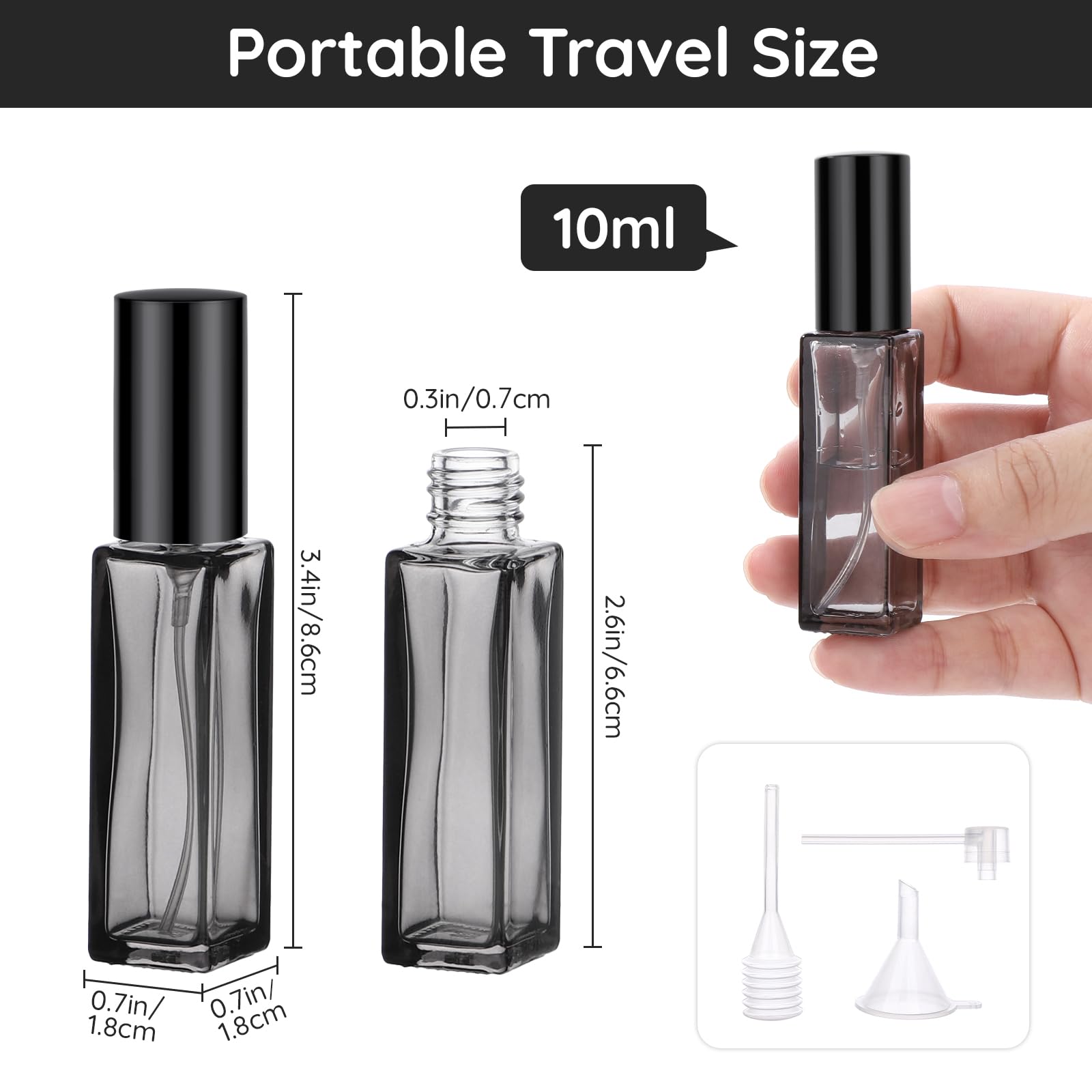 Segbeauty Porta Profumo da Viaggio, 5 Pezzi 10ml Boccette Profumi Vuoti Portatile, Ricaricabile Vaporizzatore in Vetro, per Festa, Lavoro