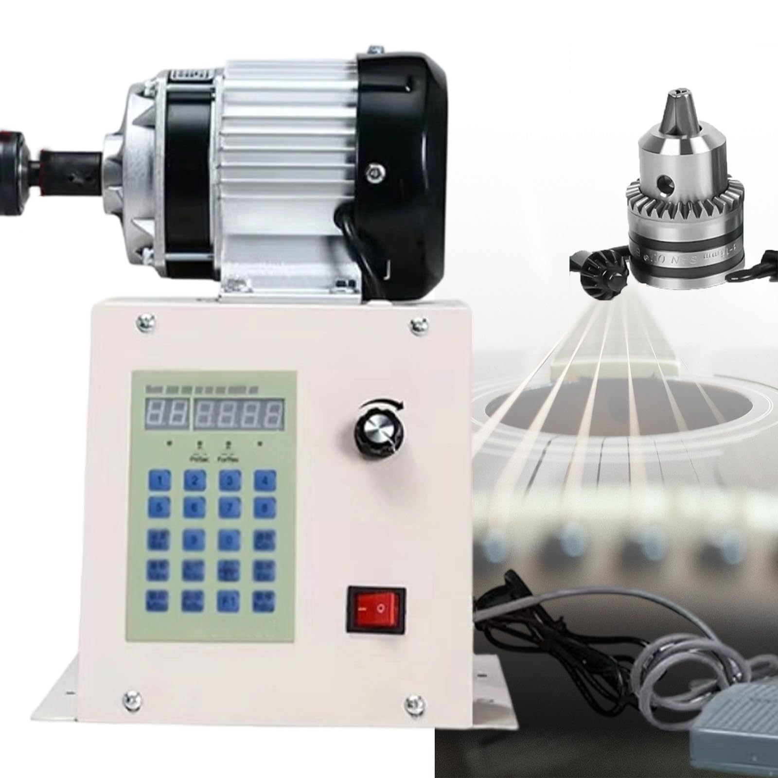 Bobinadora digital de 650W con alta torsión y contador automático para taller