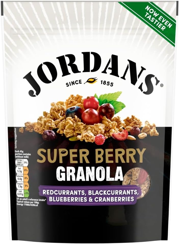 Jordans Granola Super Berry, Breakfast Cereal, High Fibre, 500 g