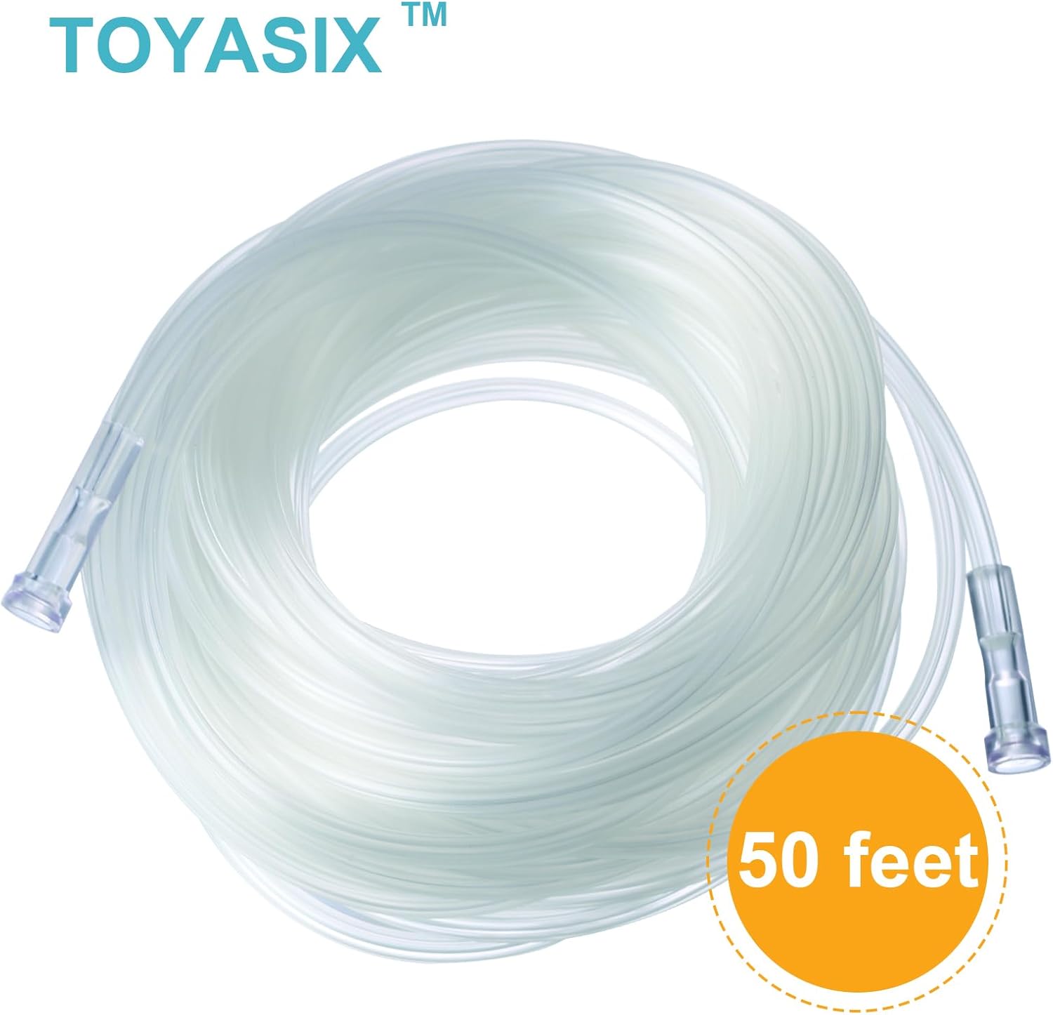 Oxygen Supply Tubing - Premium Crush-Resistant with Curved Prongs, High Flow Oxygen Tubing for Oxygen Concentrator Machine, Nebulizer Tubing & Oxygen Therapy - 50 FEET 3 Pack